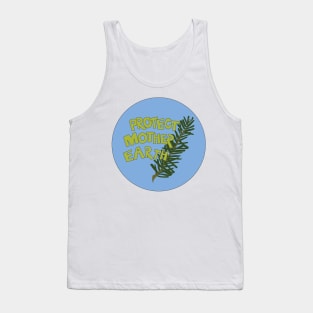 Protect Mother Earth Illustrated Text Badge Climate Activists Tank Top